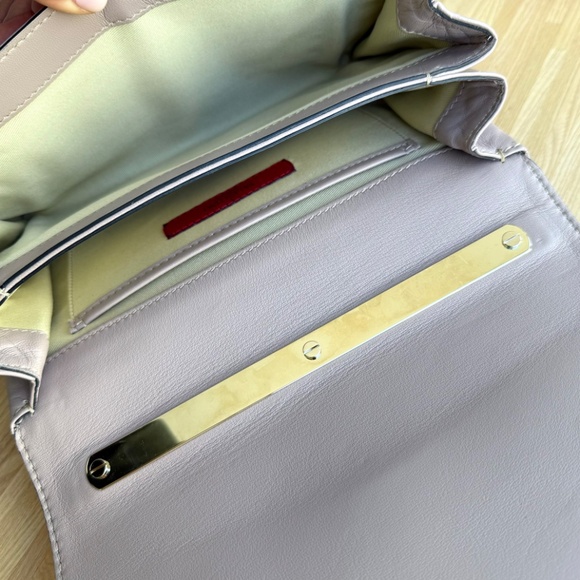 Valentino Garavani Va Va Voom Clutch Bag in Pastel Pink Leather - Picture 8 of 11